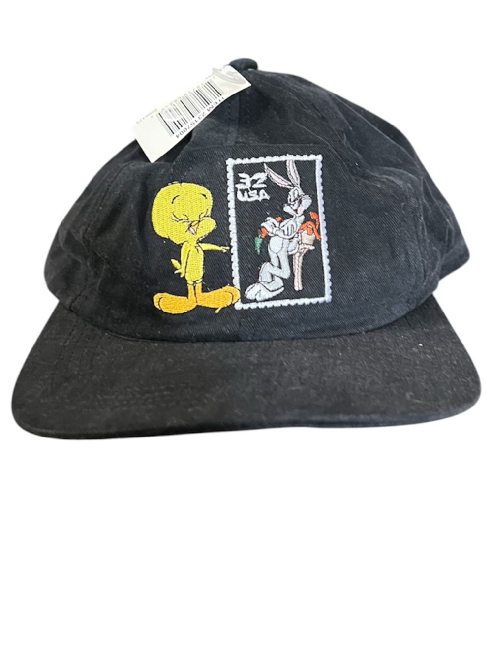Vintage 90s Looney Tunes Stamp Collection Snapback Tweety Bugs USA Hat